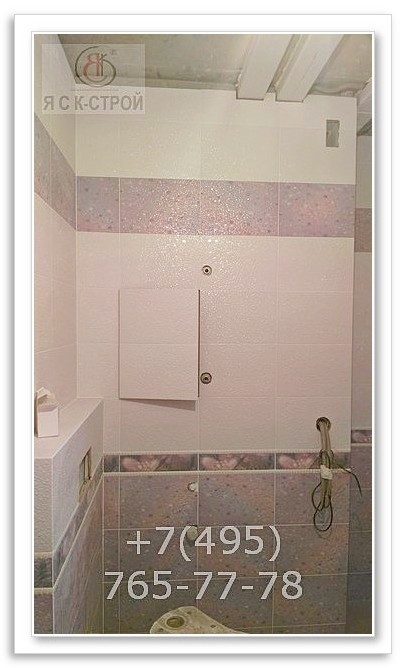 Фото скрытого лючка под плитку в ванной комнате